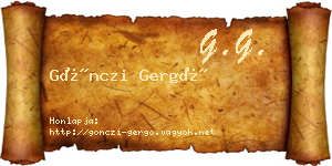 Gönczi Gergő névjegykártya