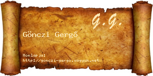 Gönczi Gergő névjegykártya